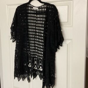 Rachel Zoe Black Crochet Cardigan